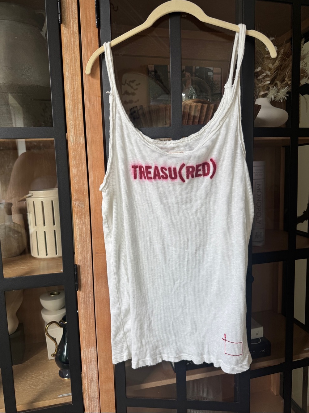 Vintage 2007 Gap x (Red) treasured tank top collab rare celebrity campaign y2k